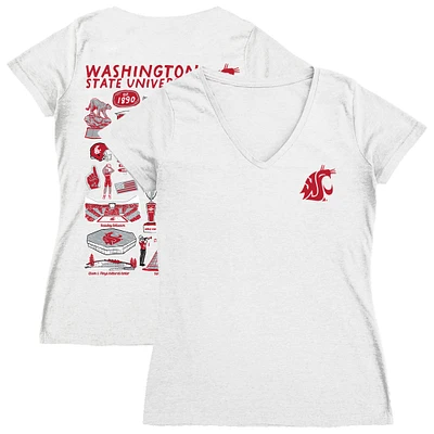 Women's Vive La Fete Washington State Cougars Impressions Artwork V-Neck T-Shirt