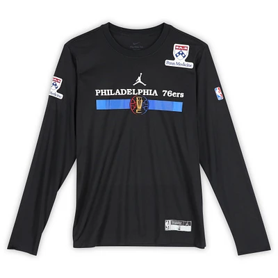 Philadelphia 76ers Team-Issued Black NBA Cup Long Sleeve Shirt from the 2024-25 NBA Season