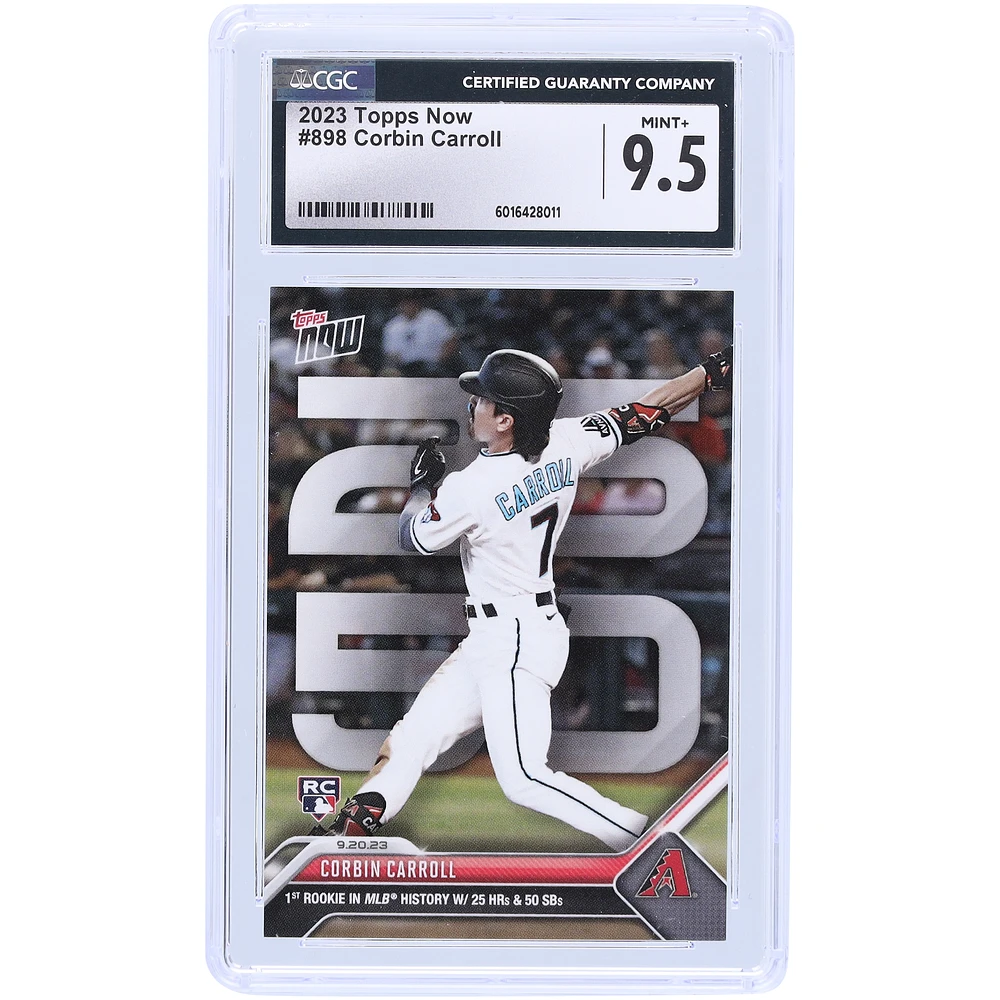 Corbin Carroll Arizona Diamondbacks 2023 Topps Now 1st Rookie In MLB History W/ 25 HRs & 50 SBs #898 CGC Authenticated 9.5 Rookie Card