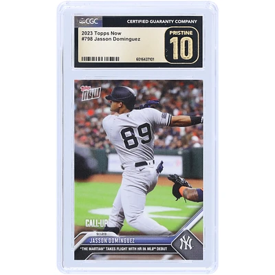 Jasson Dominguez New York Yankees 2023 Topps Now "The Martian" Takes Flight With HR In MLB Debut #798 CGC Authenticated Pristine 10 Rookie Card