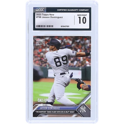 Jasson Dominguez New York Yankees 2023 Topps Now "The Martian" Takes Flight With HR In MLB Debut #798 CGC Authenticated 10 Rookie Card