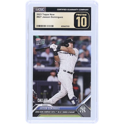 Jasson Dominguez New York Yankees 2023 Topps Now Joins Rare Company With 1st HR At Yankee Stadium #827 CGC Authenticated Pristine 10 Rookie Card
