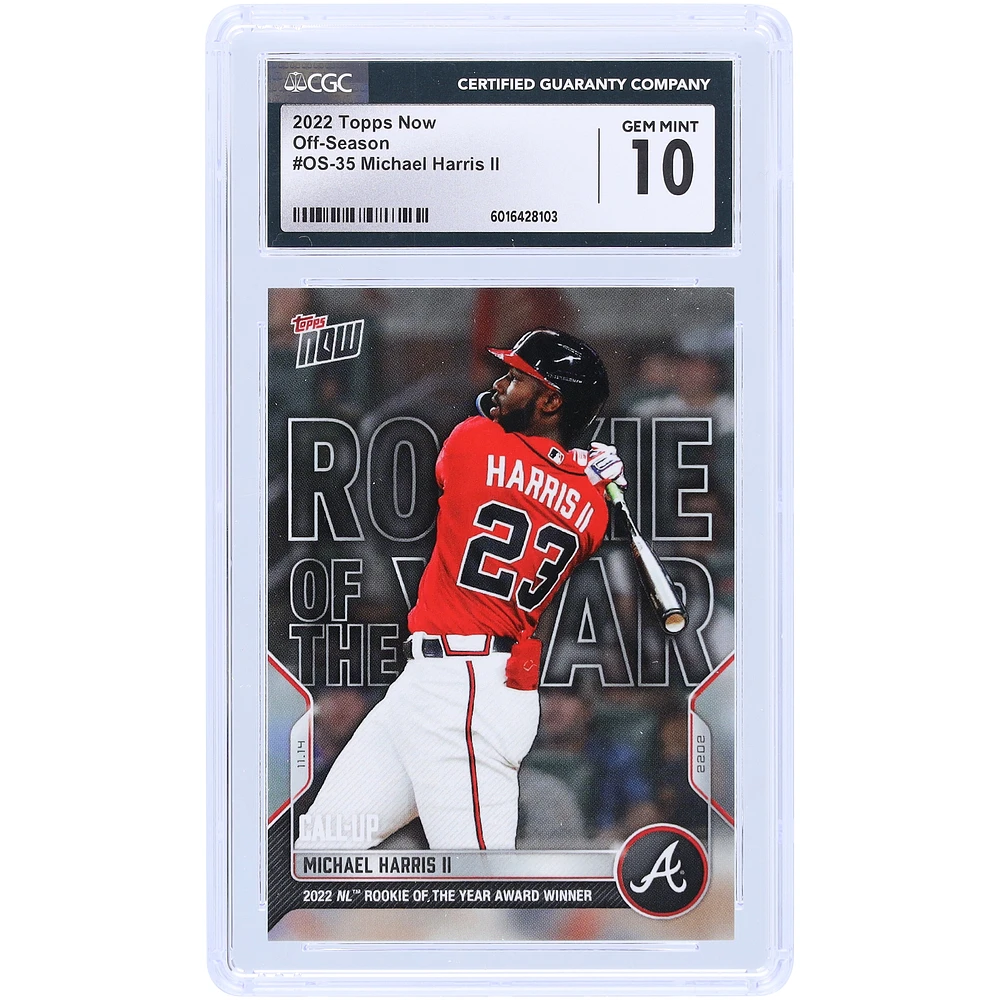 Michael Harris II Atlanta Braves 2022 Topps Now Off-Season 2022 NL Rookie Of The Year Award Winner #OS-35 CGC Authenticated 10 Rookie Card