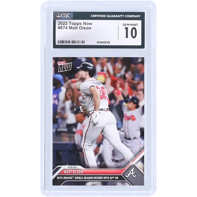 Matt Olson Atlanta Braves 2023 Topps Now Sets Braves Single-Season Record with 52nd HR #874 CGC Authenticated Card