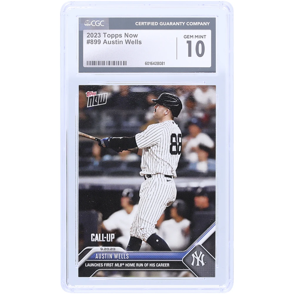 Austin Wells New York Yankees 2023 Topps Now Launches First MLB Home Run Of His Career #899 CGC Authenticated Rookie Card