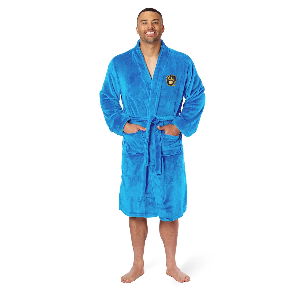 Men's The Northwest Group Light Blue Milwaukee Brewers Silk Touch Robe