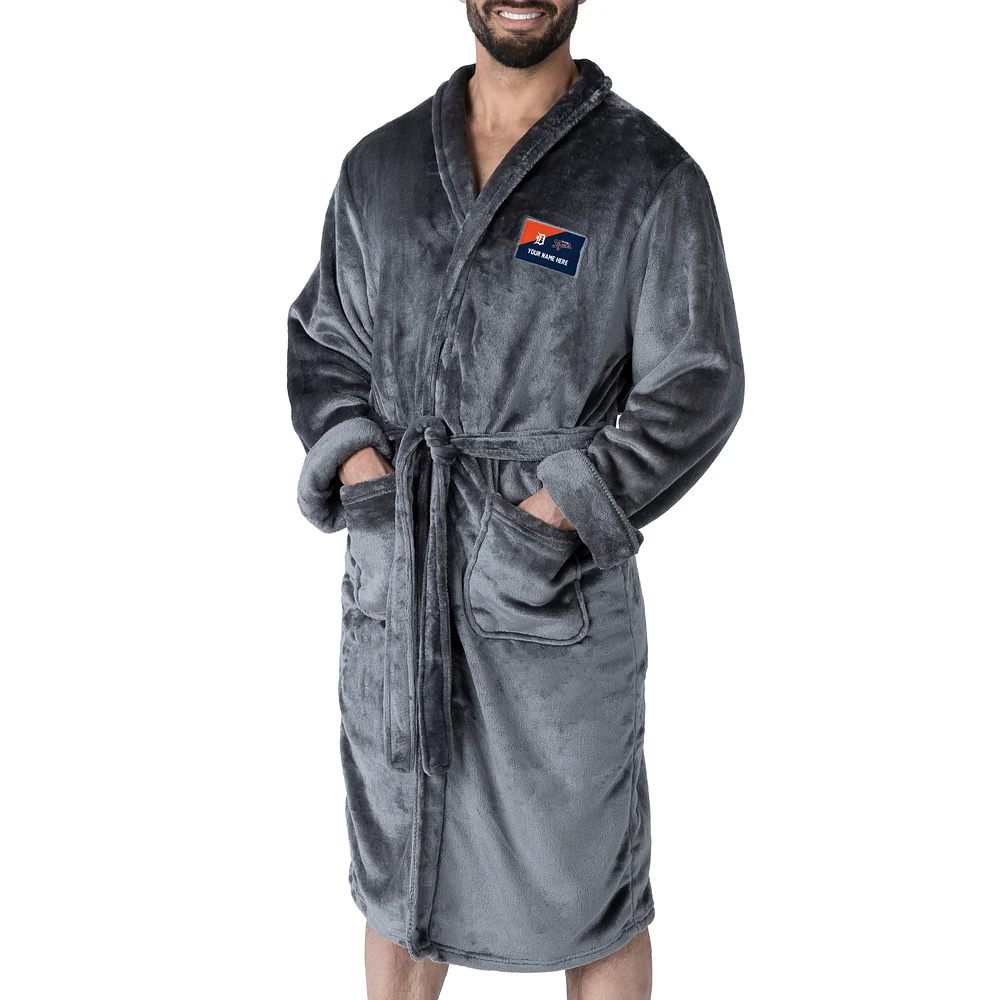 Men's The Northwest Group Charcoal Detroit Tigers Snipe Personalized Robe