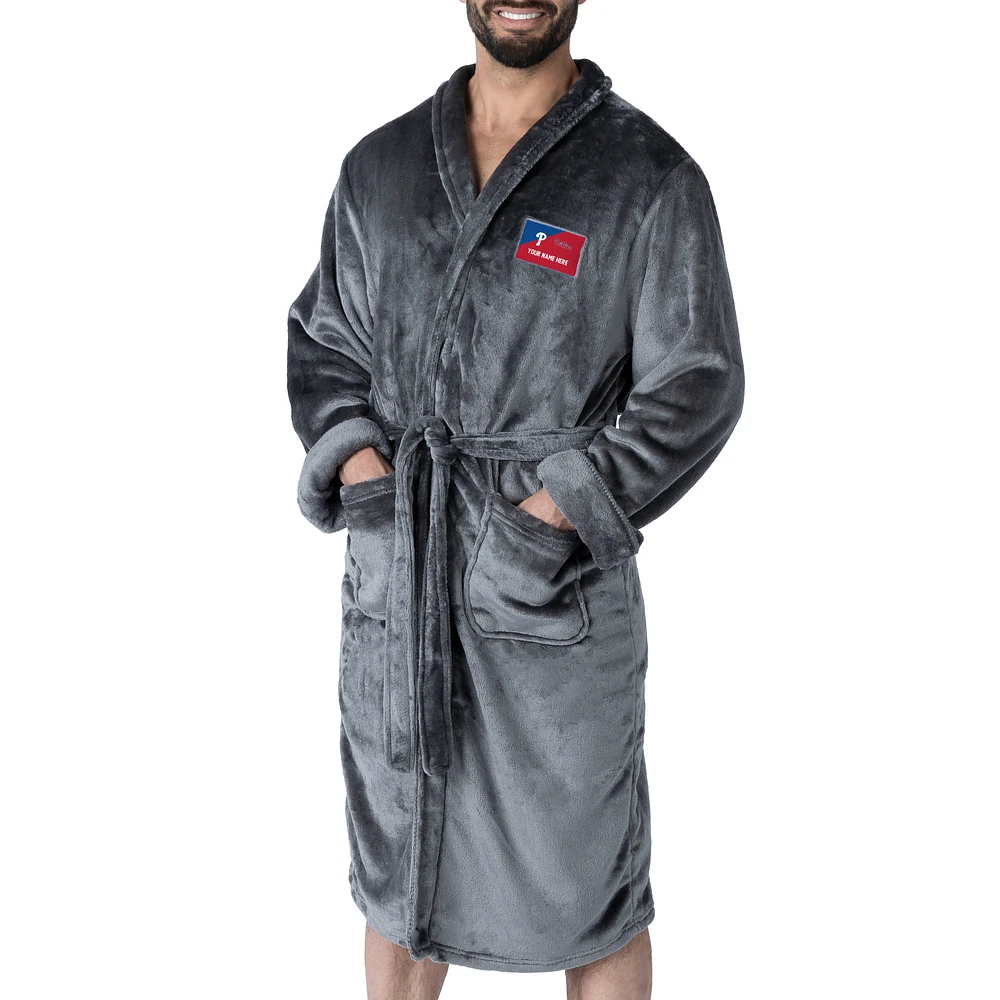Men's The Northwest Group Charcoal Philadelphia Phillies Snipe Personalized Robe