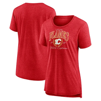 Women's Red Calgary Flames Reign Supreme Tri-Blend T-Shirt
