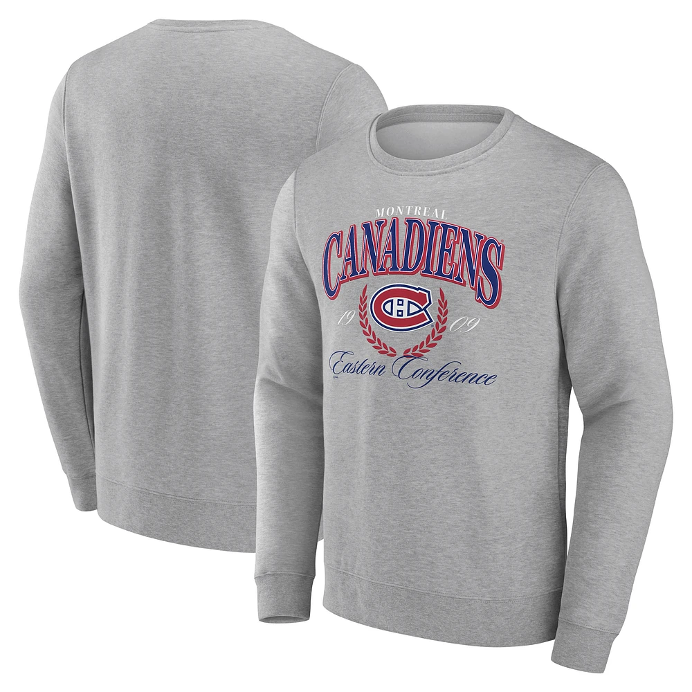 Men's Gray Montreal Canadiens Reign Supreme Pullover Sweatshirt