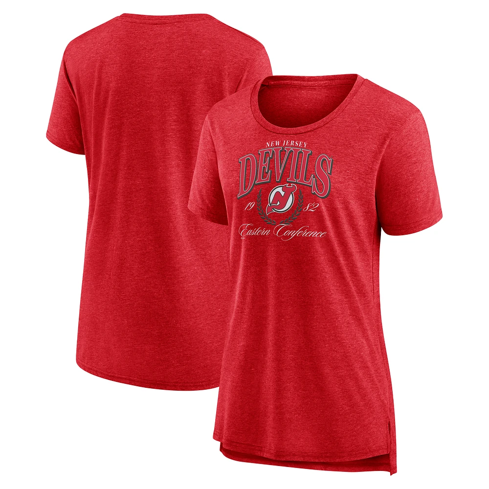 Women's Red New Jersey Devils Reign Supreme Tri-Blend T-Shirt
