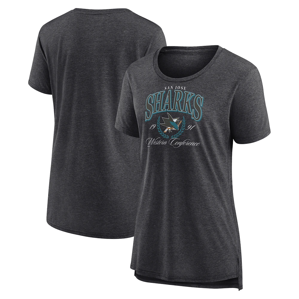 Women's Gray San Jose Sharks Reign Supreme Tri-Blend T-Shirt