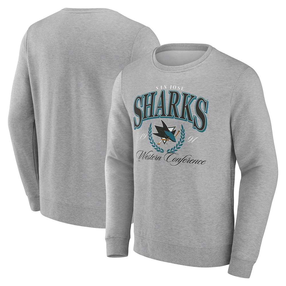 Men's Gray San Jose Sharks Reign Supreme Pullover Sweatshirt