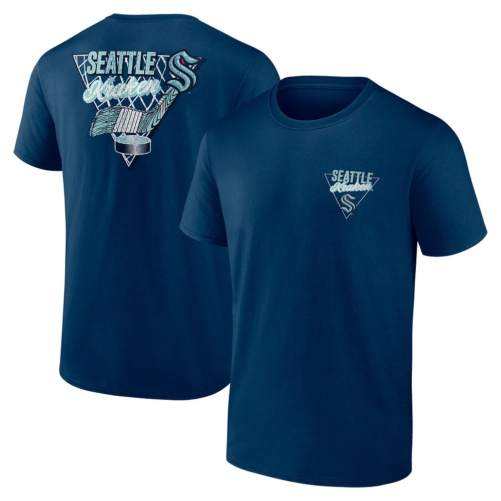 Men's Deep Sea Blue Seattle Kraken Net Slap T-Shirt