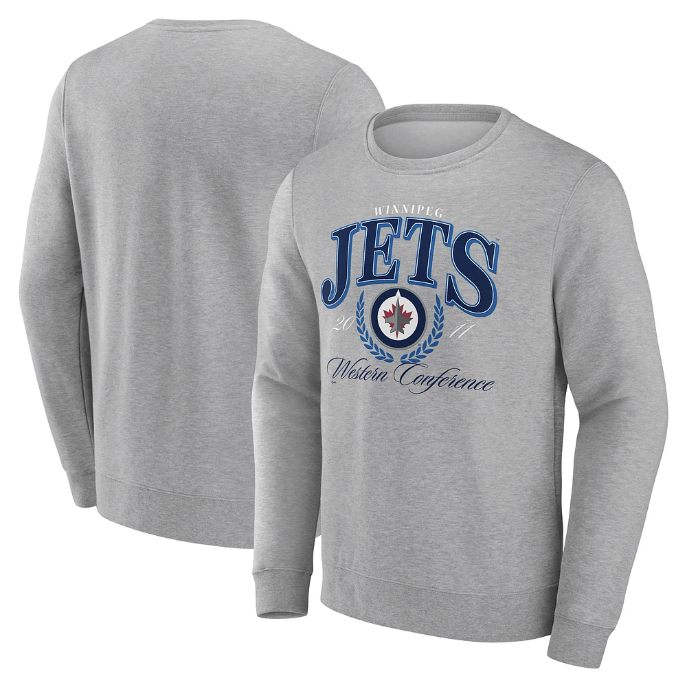 Men's Gray Winnipeg Jets Reign Supreme Pullover Sweatshirt