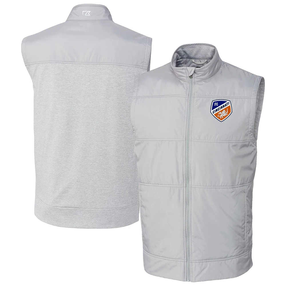 Men's Cutter & Buck FC Cincinnati Stealth Hybrid Quilted Windbreaker Full-Zip Vest