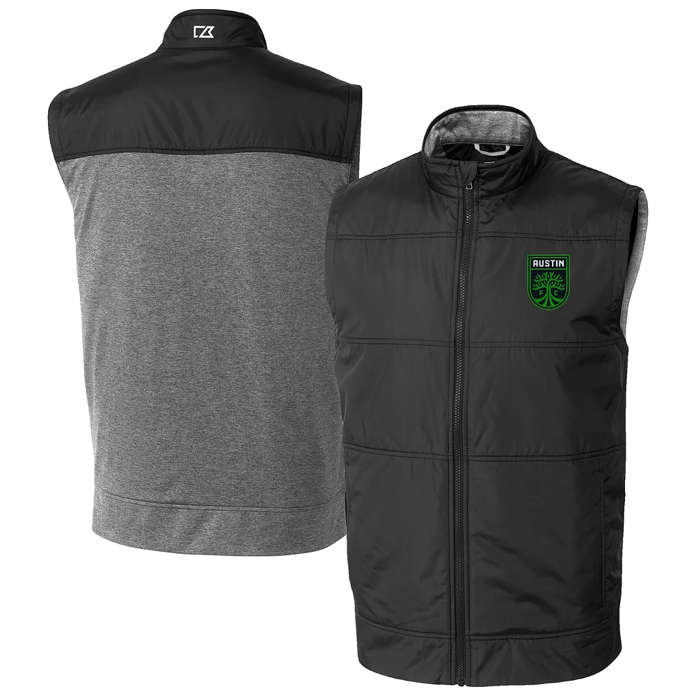 Men's Cutter & Buck Austin FC Stealth Hybrid Quilted Windbreaker Full-Zip Vest