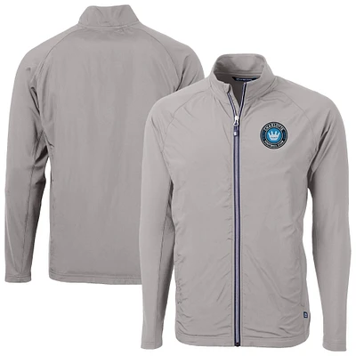 Men's Cutter & Buck Charlotte FC Adapt Eco Knit Hybrid Recycled Full-Zip Jacket