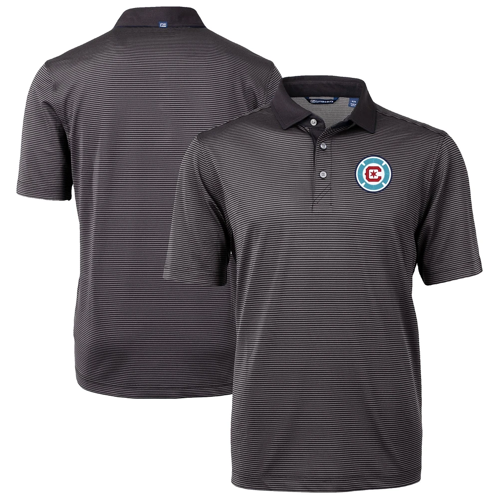 Men's Cutter & Buck Chicago Fire Virtue Eco Pique Micro Stripe Recycled Polo