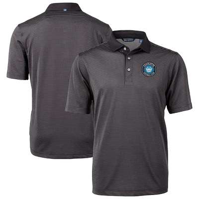 Men's Cutter & Buck Charlotte FC Virtue Eco Pique Micro Stripe Recycled Polo