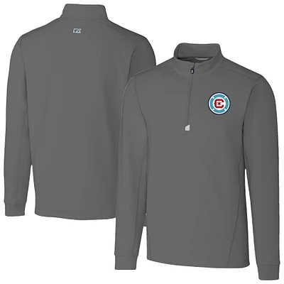 Men's Cutter & Buck Chicago Fire Traverse Stretch Eco Quarter-Zip Pullover Top
