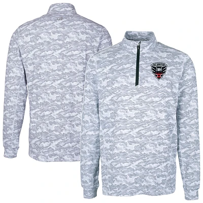 Men's Cutter & Buck Charcoal D.C. United Big Tall Traverse Stretch Eco Camo Print Quarter-Zip Pullover Top