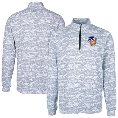 Men's Cutter & Buck Charcoal FC Cincinnati Big Tall Traverse Stretch Eco Camo Print Quarter-Zip Pullover Top