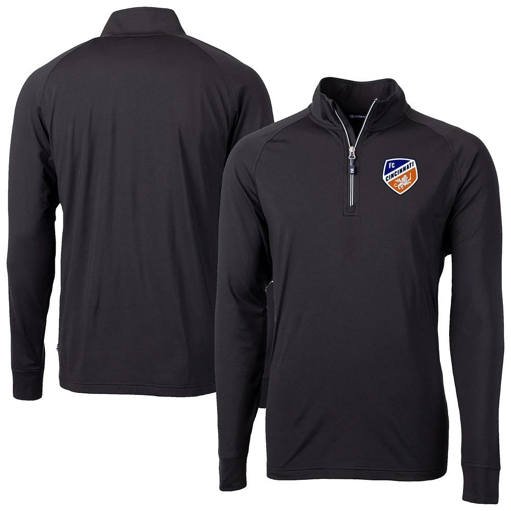 Men's Cutter & Buck FC Cincinnati Big Tall Adapt Eco Knit Stretch Recycled Quarter-Zip Pullover