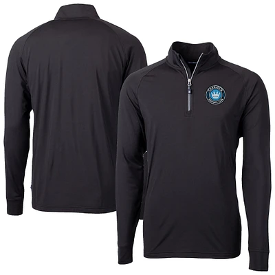 Men's Cutter & Buck Charlotte FC Big Tall Adapt Eco Knit Stretch Recycled Quarter-Zip Pullover