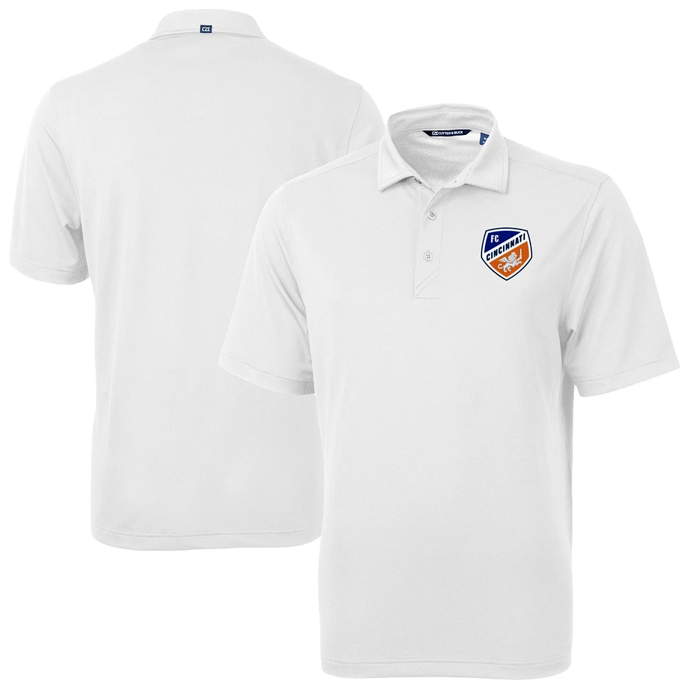 Men's Cutter & Buck White FC Cincinnati Big Tall Virtue Eco Pique Recycled Polo