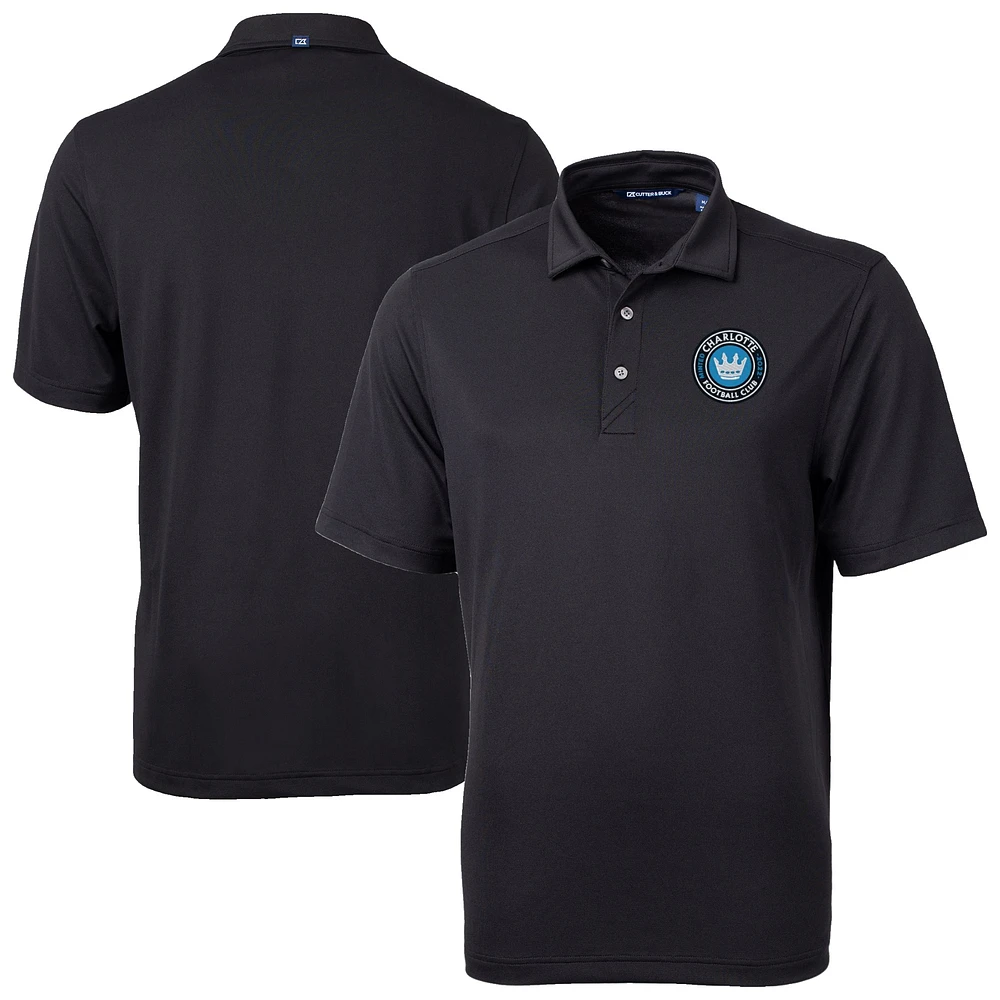 Men's Cutter & Buck Black Charlotte FC Big Tall Virtue Eco Pique Recycled Polo