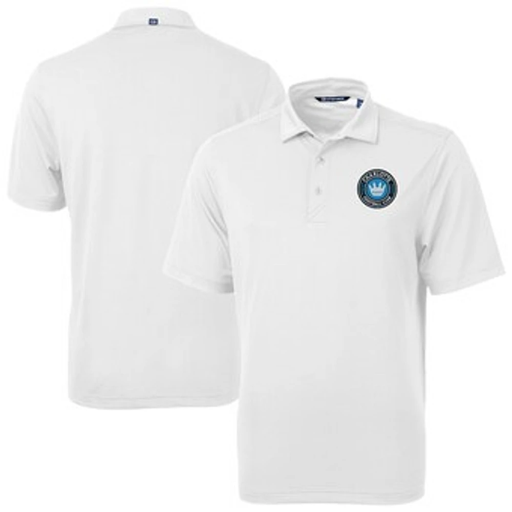 Men's Cutter & Buck White Charlotte FC Big Tall Virtue Eco Pique Recycled Polo