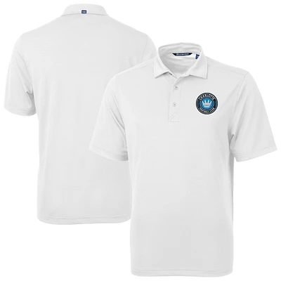 Men's Cutter & Buck White Charlotte FC Big Tall Virtue Eco Pique Recycled Polo