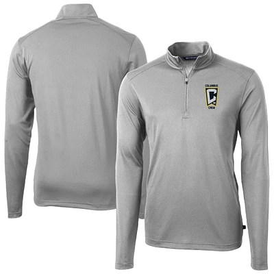 Men's Cutter & Buck Columbus Crew Big Tall Virtue Eco Pique Recycled Quarter-Zip Pullover Top