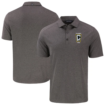 Men's Cutter & Buck Heather Black Columbus Crew Big Tall Forge Eco Stretch Recycled Polo