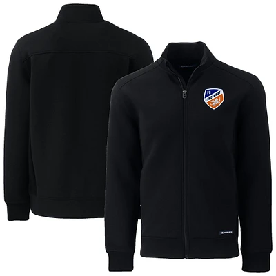 Men's Cutter & Buck Black FC Cincinnati Big Tall Roam Eco Tri-Blend Recycled Full-Zip Jacket