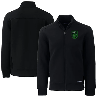 Men's Cutter & Buck Black Austin FC Big Tall Roam Eco Tri-Blend Recycled Full-Zip Jacket