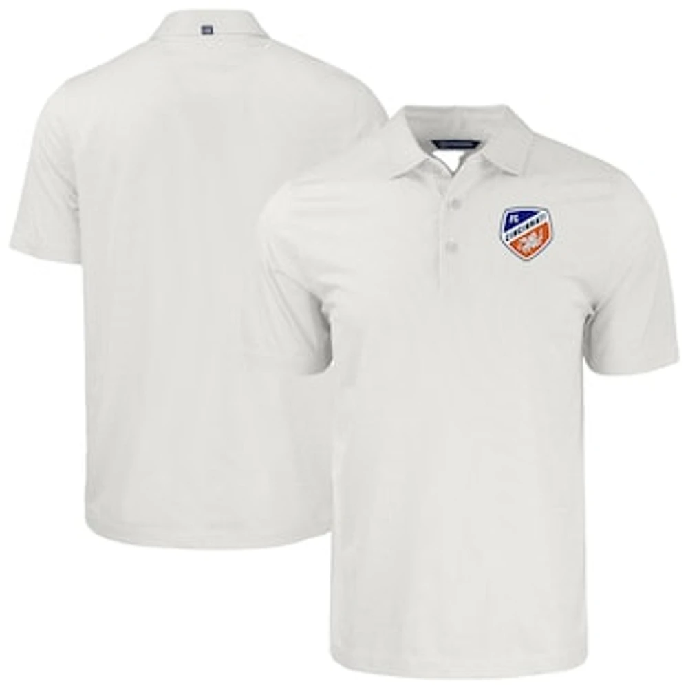 Men's Cutter & Buck White FC Cincinnati Big Tall Pike Eco Symmetry Print Stretch Recycled Polo