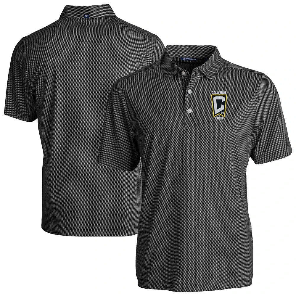 Men's Cutter & Buck Black Columbus Crew Big Tall Pike Eco Symmetry Print Stretch Recycled Polo
