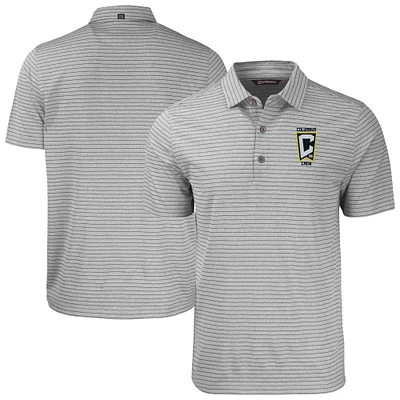 Men's Cutter & Buck Heather Columbus Crew Big & Tall Forge Eco Heather Stripe Stretch Recycled Polo