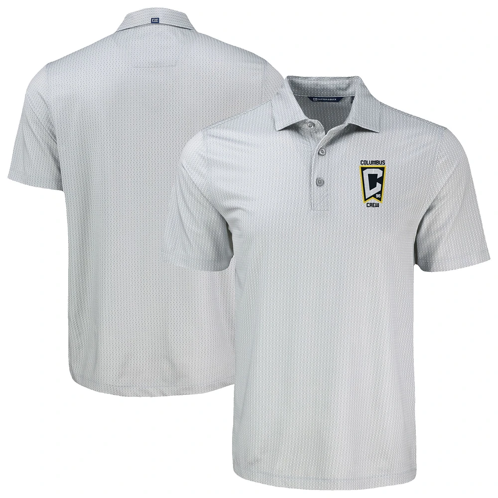 Men's Cutter & Buck Columbus Crew Big Tall Pike Eco Shadow Check Print Recycled Polo