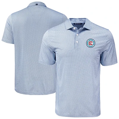 Men's Cutter & Buck Navy Chicago Fire Big Tall Pike Eco Diamond Dot Print Recycled Polo