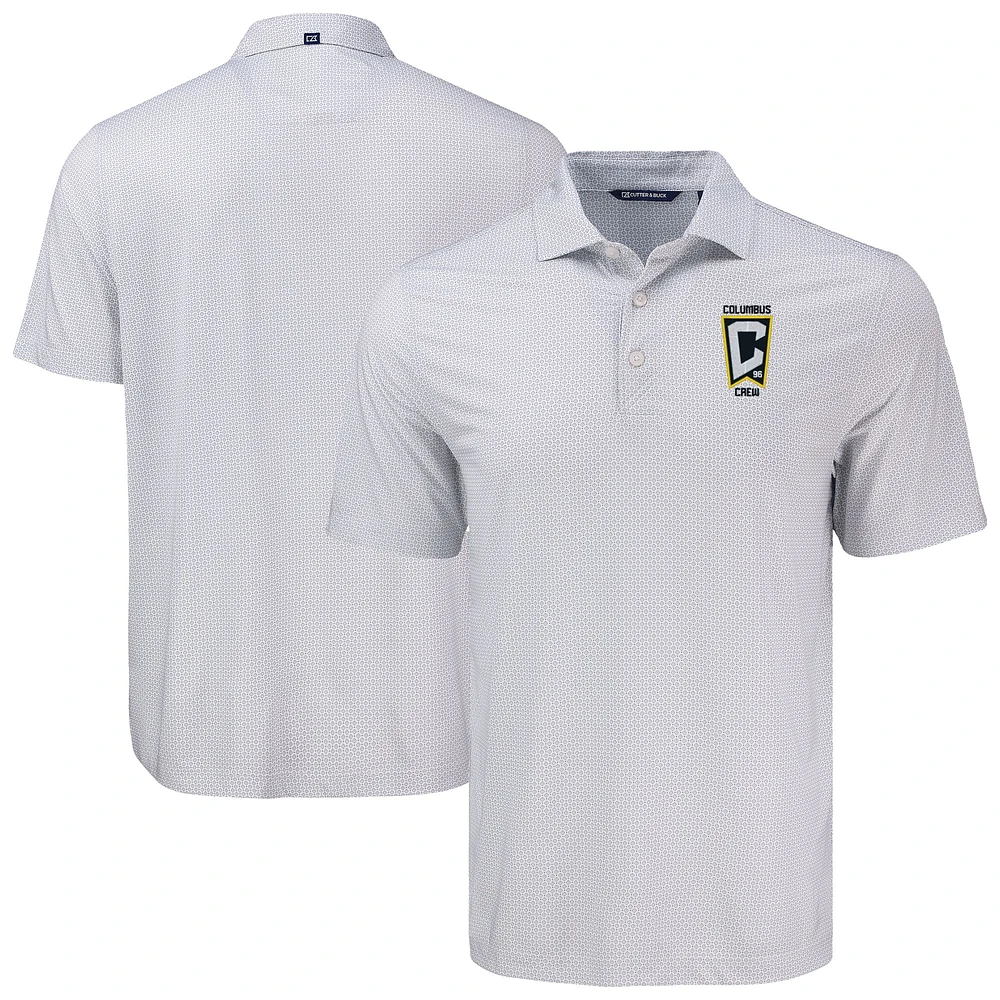 Men's Cutter & Buck Gray Columbus Crew Big Tall Pike Eco Diamond Dot Print Recycled Polo