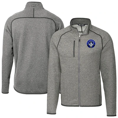 Men's Cutter & Buck Heather Gray CF Montreal Big Tall Mainsail Sweater-Knit Full-Zip Jacket