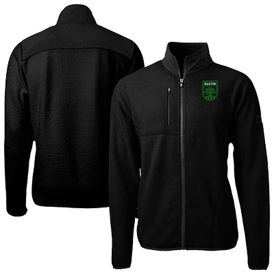 Men's Cutter & Buck Black Austin FC Big Tall Cascade Eco Sherpa Fleece Full-Zip Jacket