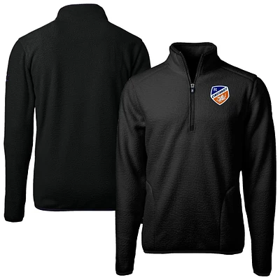 Men's Cutter & Buck Black FC Cincinnati Big Tall Cascade Eco Sherpa Fleece Quarter-Zip Pullover Jacket