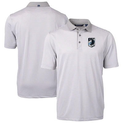 Men's Cutter & Buck Gray Minnesota United FC Virtue Eco Pique Micro Stripe Recycled Polo
