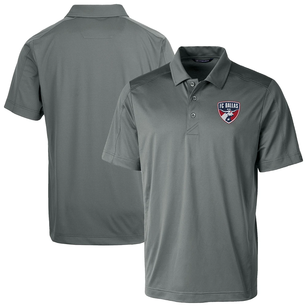 Men's Cutter & Buck Gray FC Dallas Big Tall Prospect Eco Textured Stretch Recycled Polo