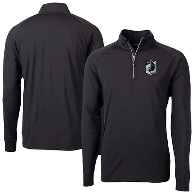 Men's Cutter & Buck Minnesota United FC Big Tall Adapt Eco Knit Stretch Recycled Quarter-Zip Pullover