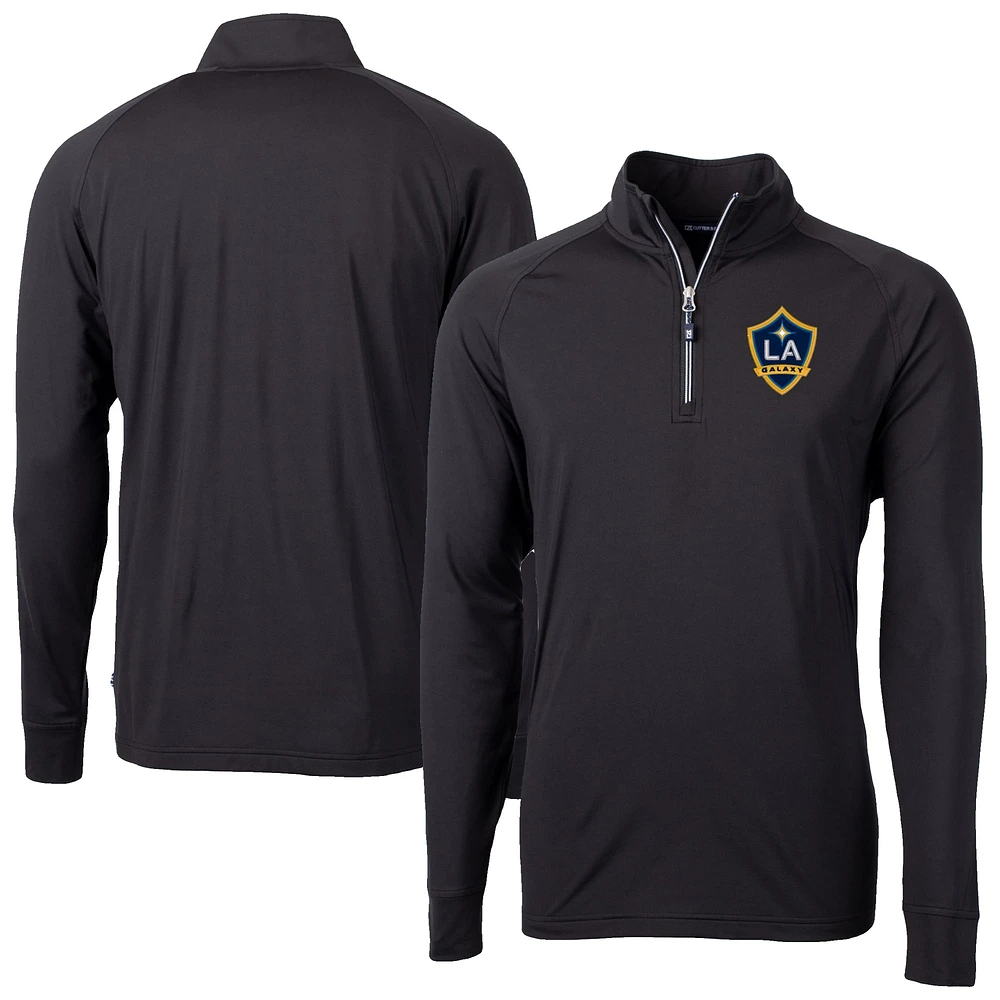 Men's Cutter & Buck LA Galaxy Big Tall Adapt Eco Knit Stretch Recycled Quarter-Zip Pullover